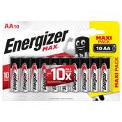Energizer - Blister de 10 Piles - ENR Max - AA - Piles Alcalines