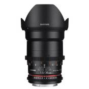 Objectif reflex vidéo Samyang VDSLR 35mm T1.5 MK2 Noir pour Canon EF