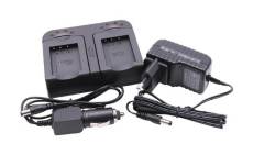 Vhbw Chargeur de batterie double compatible avec Nikon CoolPix S620, S6200, S630, S6300, S640 caméra, DSLR, action-cam