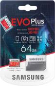 Carte mémoire Samsung Evo Plus 64 Go microSD SDXC Classe 10 (2020) modèle jusqu'à 100 Mo/S Full HD et 4K UHD avec Adaptateur