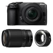 Nikon appareil photo hybride z30 + z 16-50 + z 50-250 + adaptateur ftz II