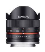 Samyang 8 mm F2.8 II Objectif à mis'au poing manuelle Fisheye pour Canon M Noir