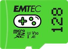 Carte mémoire Gaming microSD UHS-I U3 V30 A1/A2 Emtec 128 Go Vert