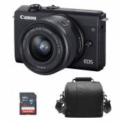 Canon CANON EOS M200 Noir KIT EF-M 15-45mm F3.5-6.3 IS STM Noir + Sac + Sd 16Go