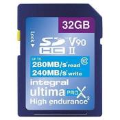 Integral UltimaPro X2 - Carte mémoire flash - 32 Go - Video Class V90 / UHS-II - SDHC UHS-II
