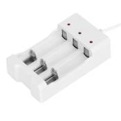 USB Chargeur A03 ABS blanc pour AA / AAA Batterie