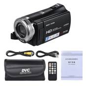 Andoer V12 1080P Full HD caméscope portable à zoom numérique 16X avec écran LCD rotatif de 3,0 pouces