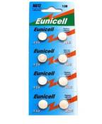 Eunicell AG12 Lot de 8 piles bouton alcalines G12/LR43/LR43SW/LR1142 LR1142SW SR1142W de type 301/386