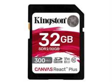 Kingston Canvas React Plus - Carte mémoire flash - 32 Go - Video Class V90 / UHS-II U3 / Class10 - SDXC UHS-II