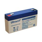Batterie plomb étanche - Ultracell UL1.3-6 HDME - 6v 1.3ah