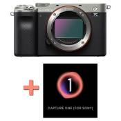 Sony appareil photo hybride alpha 7c silver + logiciel capture one pro