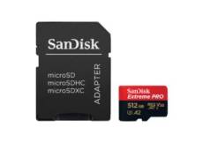 Sandisk Carte mémoire MicroSD Extreme Pro 512Gb 200/140 mb/s - V30 + Adaptateur SD