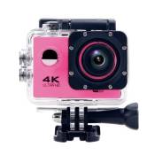 Caméra Sport 4K Étanche Slow Motion 16Mp Angle 170° Wi-Fi Rose + Kit de Fixation + SD 8Go YONIS