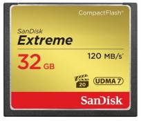 Carte Mémoire CompactFlash SanDisk Extreme 32 Go UDMA7 avec une Vitesse de Lecture Allant jusqu'à 120 Mo/s (SDCFXSB-032G-G46)