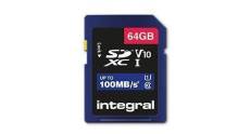 Integral - Carte mémoire flash - 64 Go - Video Class V10 / UHS-I U1 / Class10 - SDXC UHS-I