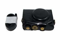 Protection en Cuir PU Camera Bag Case avec trépied Conception Compatible pour Canon PowerShot SX720 HS avec l'épaule de Cou de Ceinture Noire