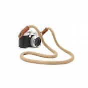 Adaptout CTN Sangle pour appareil photo en coton beige bandoulière Courroie de cou dragonne pour DSLR Canon FUJI Fujifilm Leica Nikon Pentax Olympus S