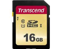 Transcend 500S - Carte mémoire flash - 16 Go - UHS-I U1 / Class10 - SDHC UHS-I