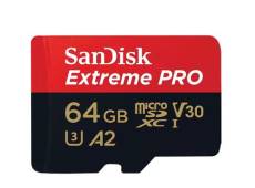 Carte Mémoire Micro SDXC SanDisk Extreme Pro 64Go Class 10 UHS-I U3 V30 200MB/s A2