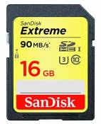 SanDisk Extreme 16 Go Carte Mémoire SDHC jusqu'à 90 Mo/s, Classe 10, U3, V30