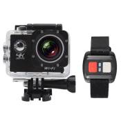 Action Caméra de Sport 4K LCD Wifi 2,0 4X Zoom Étanche 30M 170°Grand Angle avec Télécommande Noir