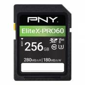 Carte mémoire SDXC Pny P-SD256V60280EXP6-GE EliteX-PRO 60 UHS-II 256 Go Noir