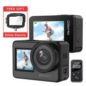 Caméra de Sport étanche WiFi AKASO Brave 7 4K30FPS 20MP avec écran tactile IPX8 33FT EIS 2.0 Zoom Micro externe Vlog Gris