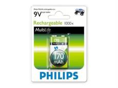 Philips Multilife 9VB1A17 - Batterie 9V - NiMH - (rechargeables) - 170 mAh