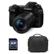 Panasonic appareil photo hybride lumix g9 noir + 12-60 f/2.8-4.0 + sac et carte sd 4 go