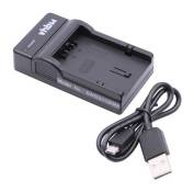 Vhbw Chargeur USB de batterie compatible avec Panasonic Lumix DMC-FZ7, DMC-FZ8, DMC-FZ18, DMC-FZ28 batterie appareil photo digital, DSLR, action cam