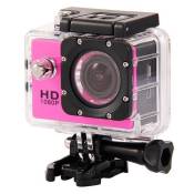 Camera Embarquée Sport LCD Caisson Étanche Waterproof 12 Mp Full HD 1080P Rose + SD 4Go YONIS