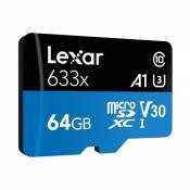 Lexar High Performance - Carte mémoire flash - 64 Go - A1 / Video Class V30 / UHS-I U3 / Class10 - SDXC UHS-I