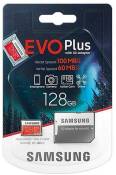 Carte Mémoire Micro SD SDXC Samsung EVO Plus MB-MC128HA Classe 10 U3 128 Go 100 Mo/S 4K Ultra HD