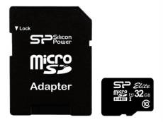 SILICON POWER Elite - Carte mémoire flash (adaptateur microSDHC - SD inclus(e)) - 32 Go - Class 10 - microSDHC UHS-I