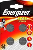 Energizer pile bouton Lithium 3V CR2016 4 pièces