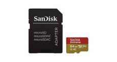 Sandisk extreme 64gb microsdxc memory card for action cameras & drones with a2 app performance up to 160mb/s, class 10, u3, v30
