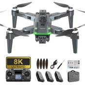 Drone HYTOBP S166 à 4 Caméra HD 8K, GPS, Moteur sans balais, Évitement d'obstacles,3 Piles
