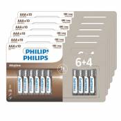 Lot de 60 piles alcalines Philips AAA 6 pack de 6+4