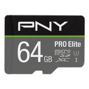 Carte mémoire microSDXC PNY PRO Elite UHS-I U3 Classe 10 64 Go