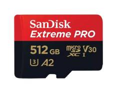 Carte Mémoire microSDXC SanDisk Extreme Pro 512Go Class 10 UHS-I U3 V30 200MB/s 140MB/s A2