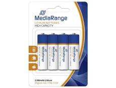 Media Range MRBAT154 Mignon Batterie au Lithium AA 1.5V Chrome