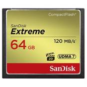 Carte mémoire compactflash udma7 sandisk extreme 64 go avec une vitesse de lecture allant jusqu'à 120 mo/s (sdcfxsb-064g-g46)