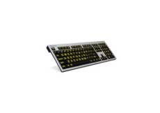 Logickeyboard Clavier XL Print- Slim Line - Lettres jaunes sur fond noir - PC / FR