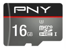 PNY Turbo - Carte mémoire flash (adaptateur microSDHC - SD inclus(e)) - 16 Go - UHS-I U3 / Class10 - microSDHC UHS-I
