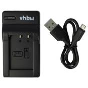 Vhbw Chargeur USB de batterie compatible avec Sony Cybershot DSC-WX300B, DSC-WX300R, DSC-WX300W batterie appareil photo digital, DSLR, action cam