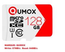 Qumox Carte mémoire Micro SD SDXC 128Go UHS-I Class 10 sous blister
