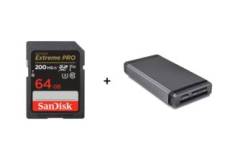 SanDisk Carte SD Extreme Pro V30 64Gb + Professional Pro-Reader Multicartes bundle
