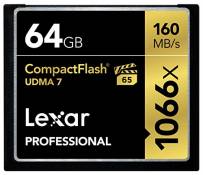 Lexar Professional 1066x Carte Mémoire CompactFlash 64 Go, jusqu'à 160 Mo/s en lecture, Carte CF pour photographe professionnel, vidéaste, passionné (