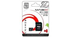 Micro sd card magix hd series class10 v10 + sd adapter up to 80mb/s (64gb)