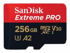 SanDisk Extreme Pro - Carte mémoire flash (adaptateur microSDXC vers SD inclus(e)) - 256 Go - A2 / Video Class V30 / UHS-I U3 / Class10 - microSDXC UH